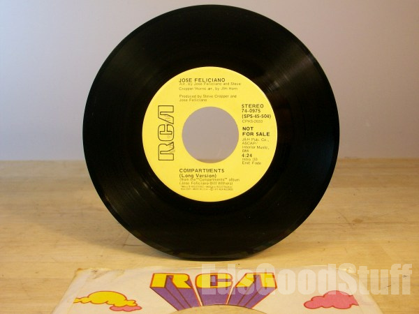 (image for) Vinyl 7" promo - JOSE FELICIANO : COMPARTMENTS - 1973, RCA - Click Image to Close