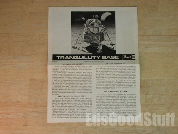 (image for) Revell 1969 Tranquility base - INSTRUCTIONS - for model space rocket kit - Click Image to Close