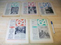 Russian CHESS NEWSPAPER MAGAZINE - "64" - issues #1 - #5