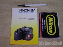 Original Nikon EM 23 page CAMERA BROCHURE and chart