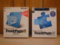 Microsoft FrontPage 2000, retail boxes, Front Page, CD roms+