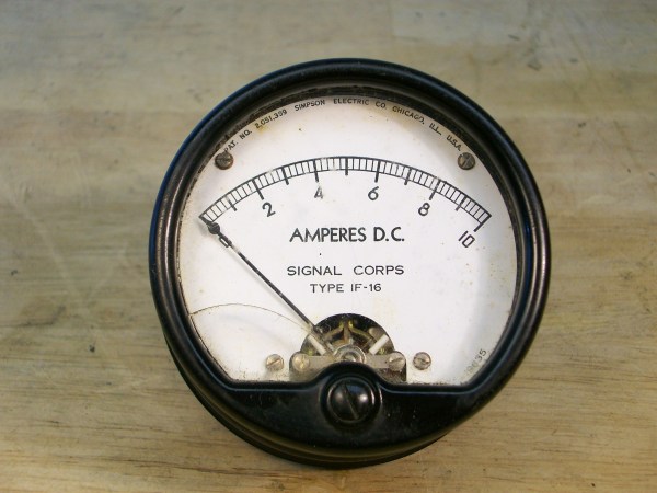 (image for) Simpson Type IF-16 - DC AMPRERES METER - Signal Corps, working - Click Image to Close